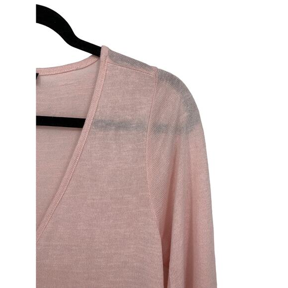 Sanctuary Sweater Womens Sz Small Tie Front Button Down V-Neck Long Sleeve Pink - Picture 2 of 5